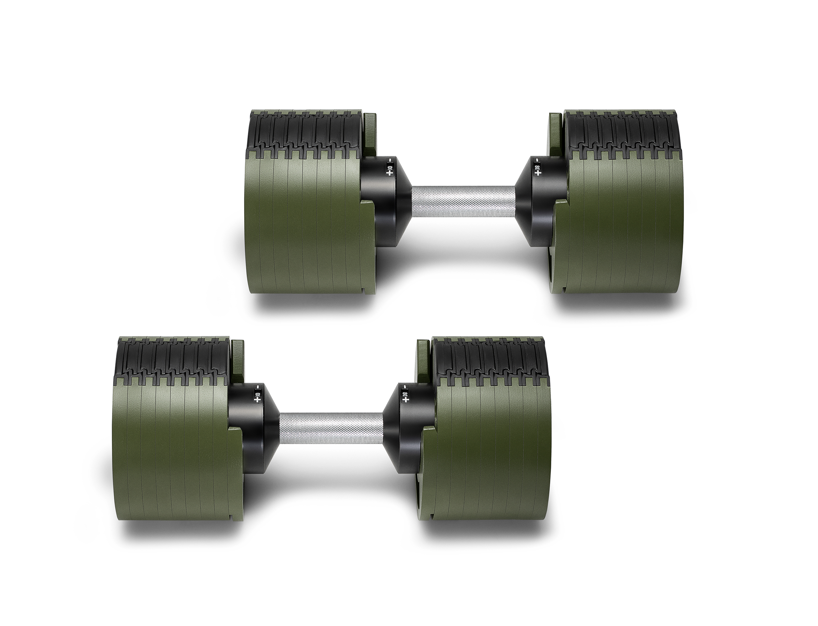 NÜOBELL 80LB Tactical | Green Adjustable Dumbbells | SMRTFT