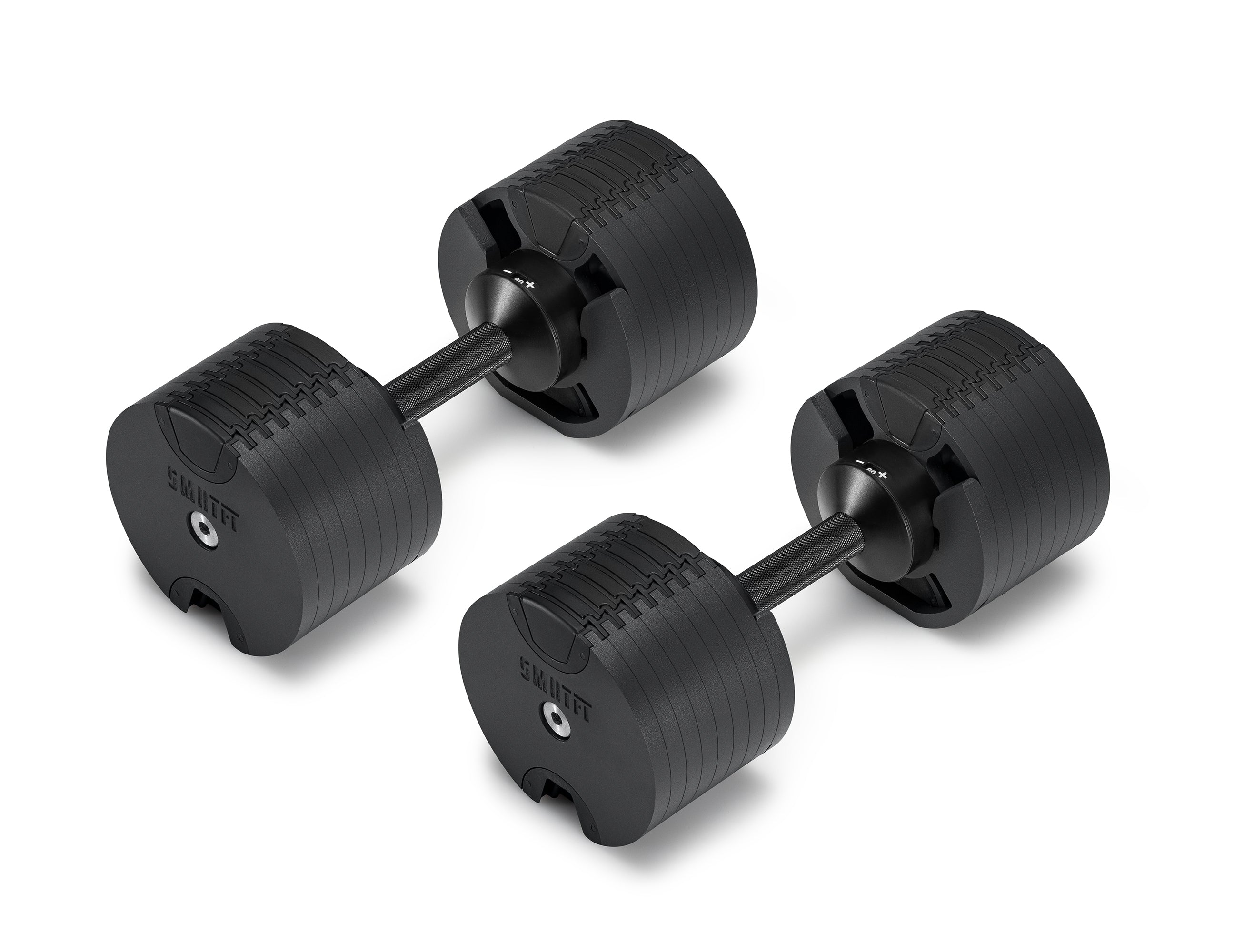 NÜOBELL 80lb Matte Black | SMRTFT | Adjustable Dumbbells