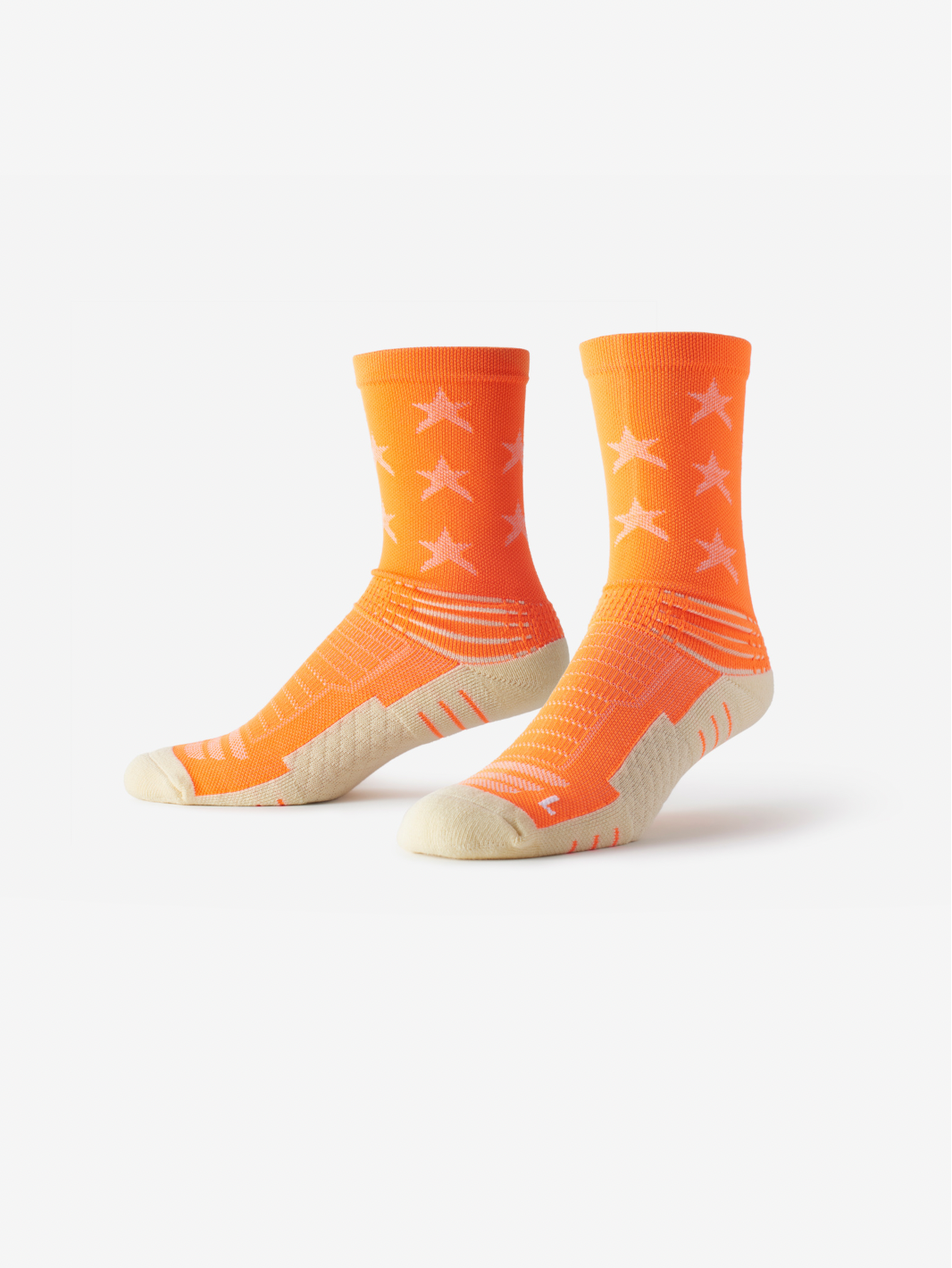 SMRTFT | Best Athletic Star Mid High Sock | Best Orange Socks For Men