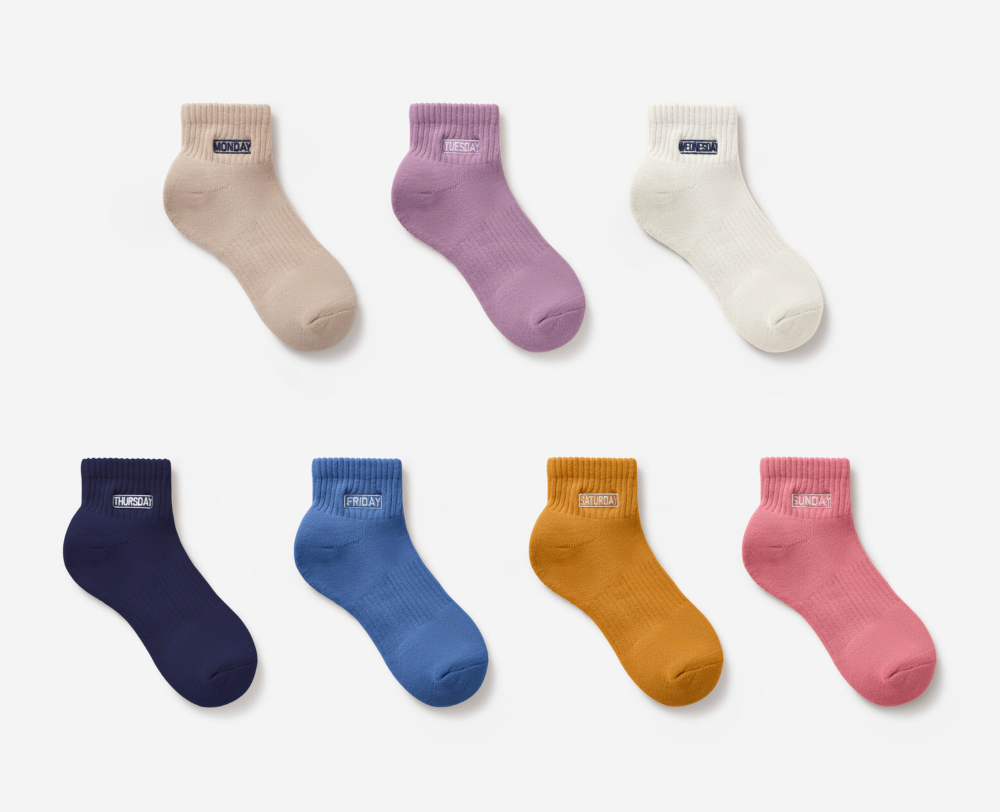 Femme/Homme Athletic Logo Cotton Blend Socks Mid Pink/Egret Cotton