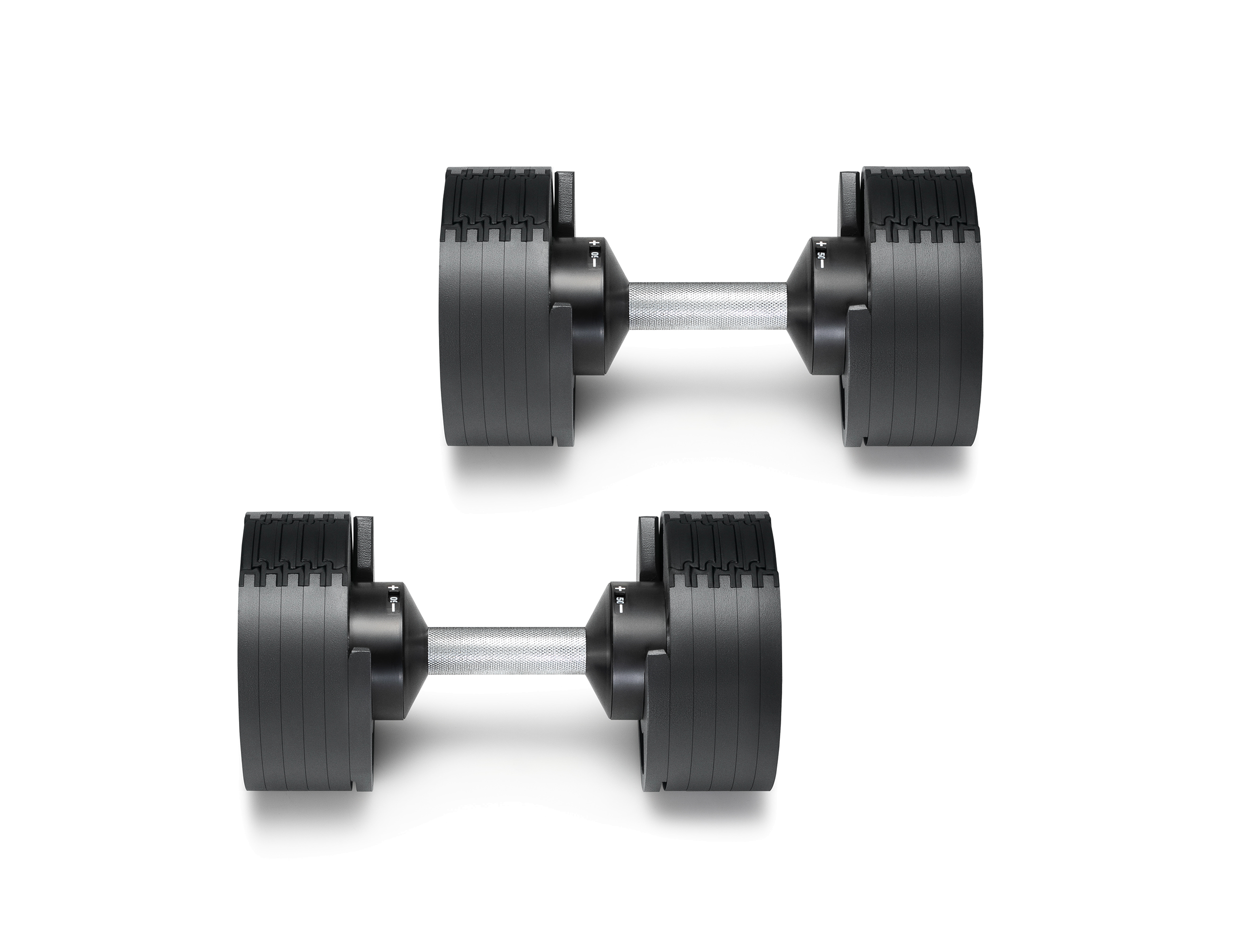 Black 50lb dumbbells | Nüobell 50lb | Adjustable Dumbbells By SMRTFT