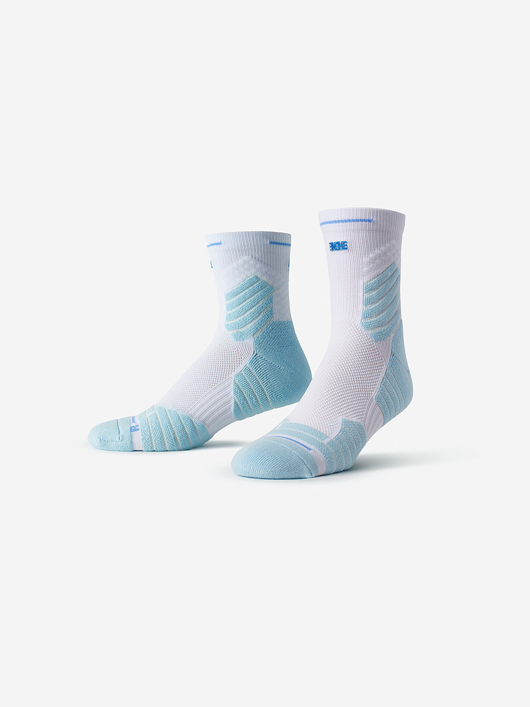 Light Blue & White Athletic Socks | Cushioned Everyday Cotton-Blend Ankle Socks | SMRTFT