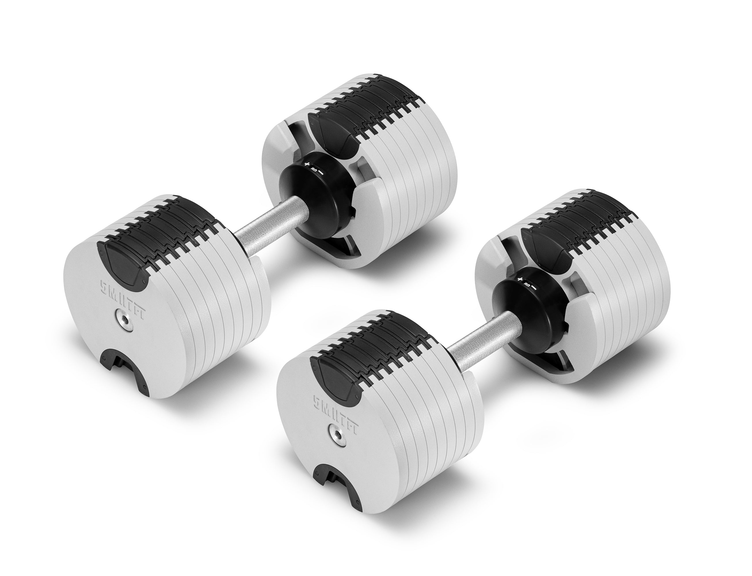 New White Adjustable Dumbbells Set | SMRTFT | Nüobell  80LB